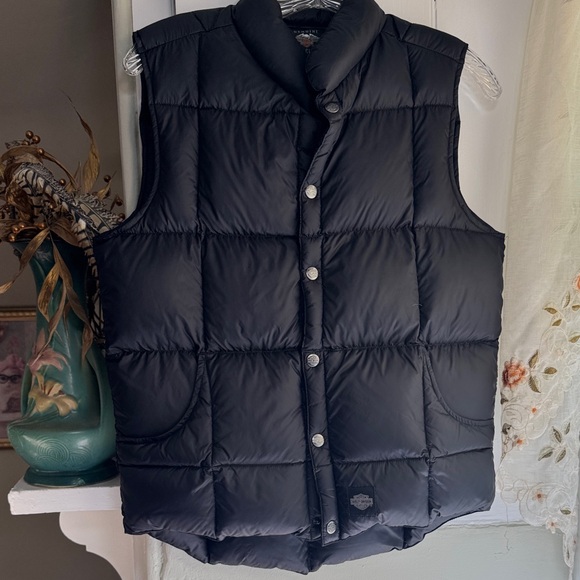 NWOT Original Harley-Davidson Black Quilted Duck Down Vest Unisex - Picture 1 of 11